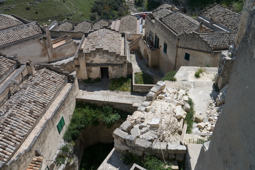 Stadtansicht von Matera, die Sassi Häuser