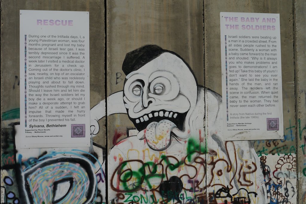 Graffiti an der Mauer in Bethlehem.