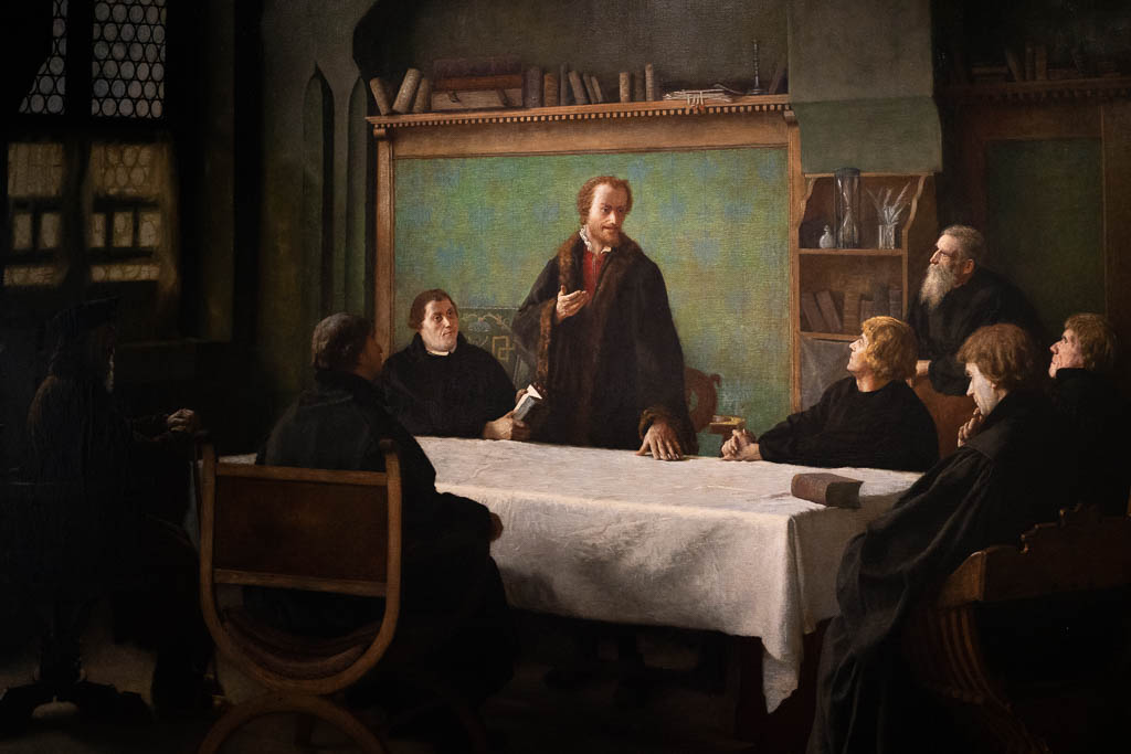 Gemälde mit Philipp Melanchton und Luther.