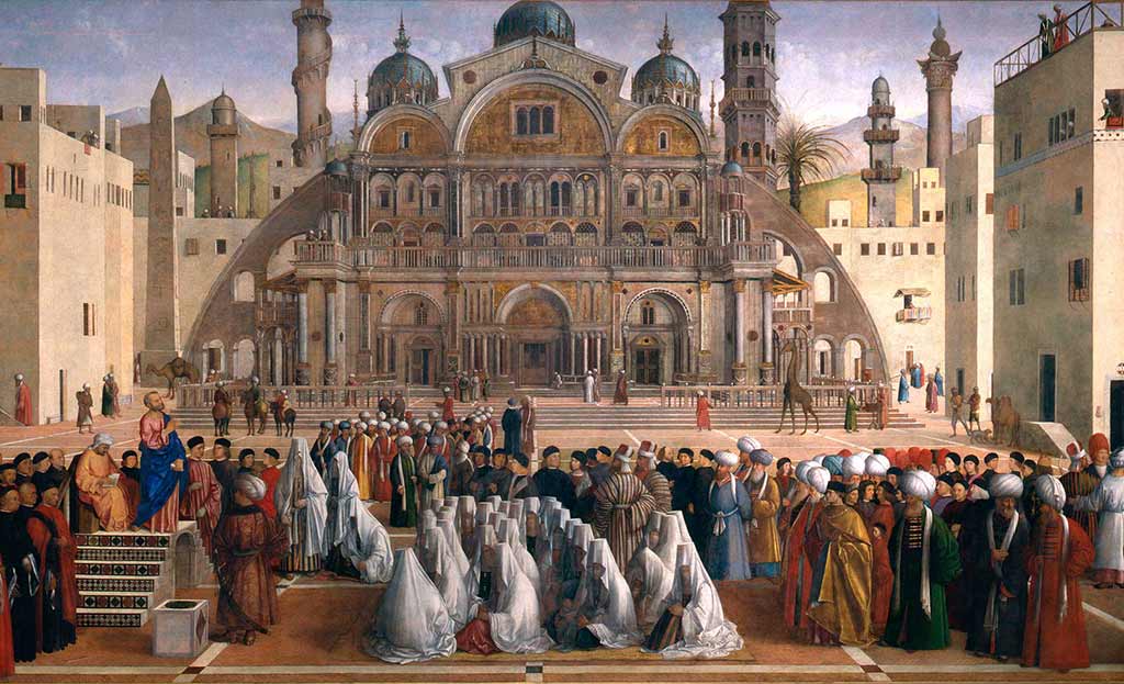 Gemälde des venezianischen Malers Gentile Bellini im Brera Museum in Mailand.