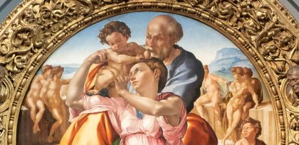 Gemälde von Michelangelo in den Uffizien von Florenz.